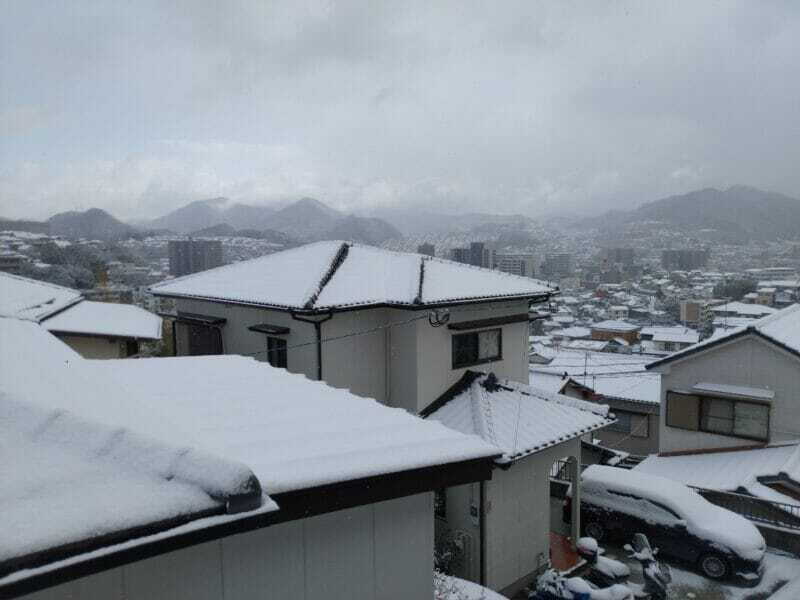 長崎市柳谷町の雪景色